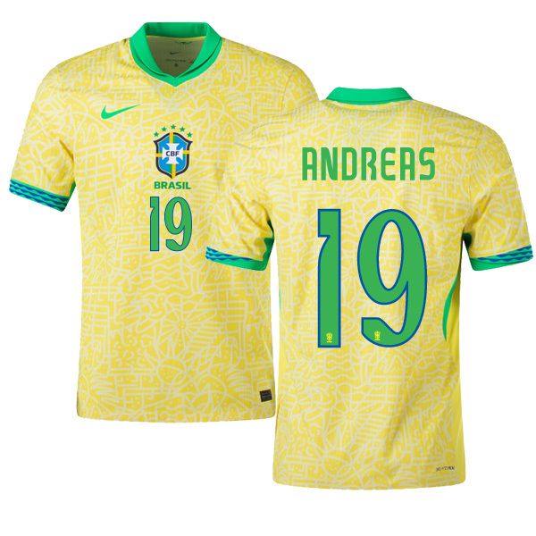 2024 Brazil ANDREAS 19 Home Jersey (Player Version)