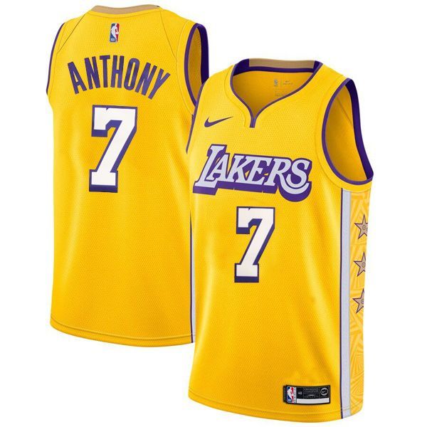 Los Angeles Lakers Gold Swingman Jersey Carmelo Anthony 7