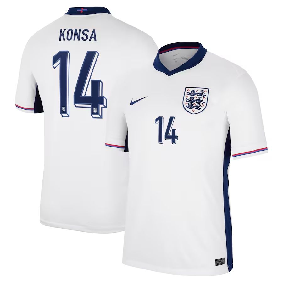 2024 England Konsa 14 Home Jersey