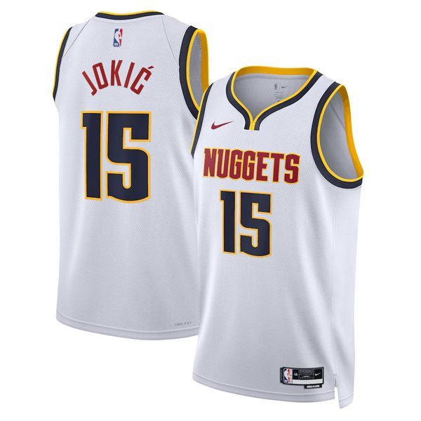 23-24 Denver Nuggets White Swingman Association Jersey Nikola Jokic 15