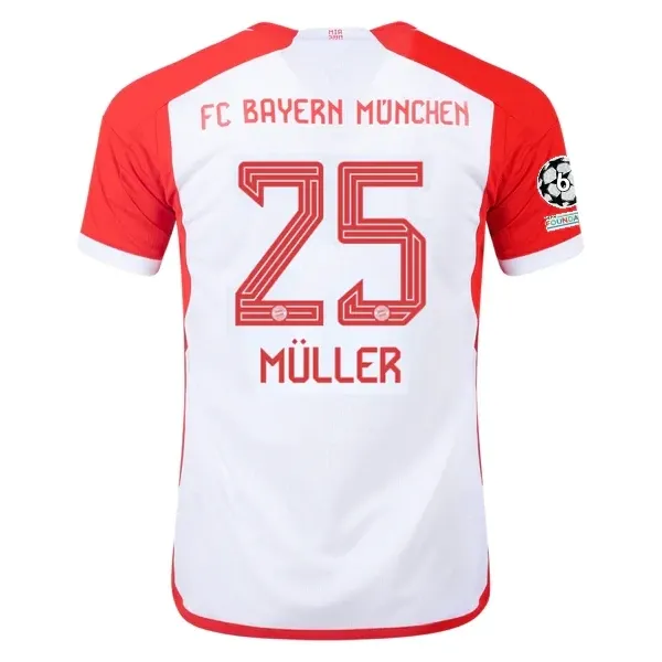 Bayern Munich Thomas Müller Home Jersey 2023/2024 With Champions League Patches