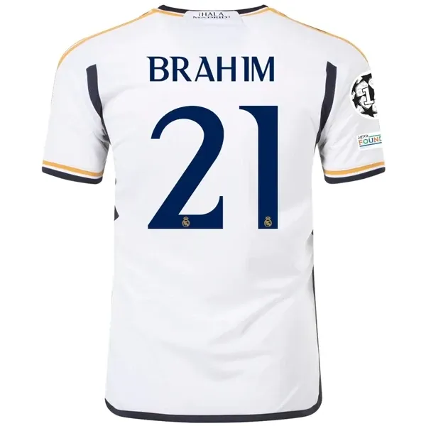 Real Madrid Brahim Diaz Home Jersey 2023/2024 With Champions League + Club World Cup Patches