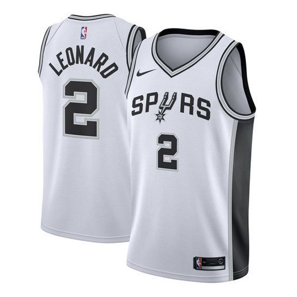 Men's San Antonio Spurs LEONARD #2 White Swingman Jersey