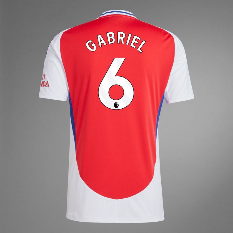 back view of Gabriel 6 Arsenal Home Jersey