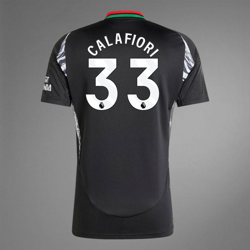 Back view of Calafiori 33 Arsenal away Jersey