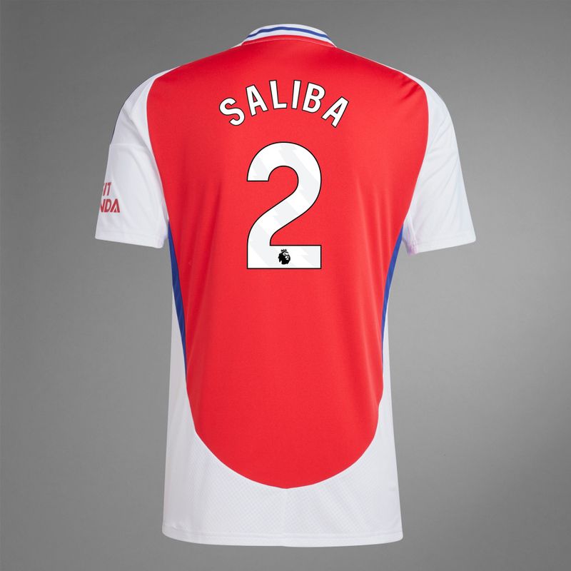 back view of Saliba 2 Arsenal Home Jersey