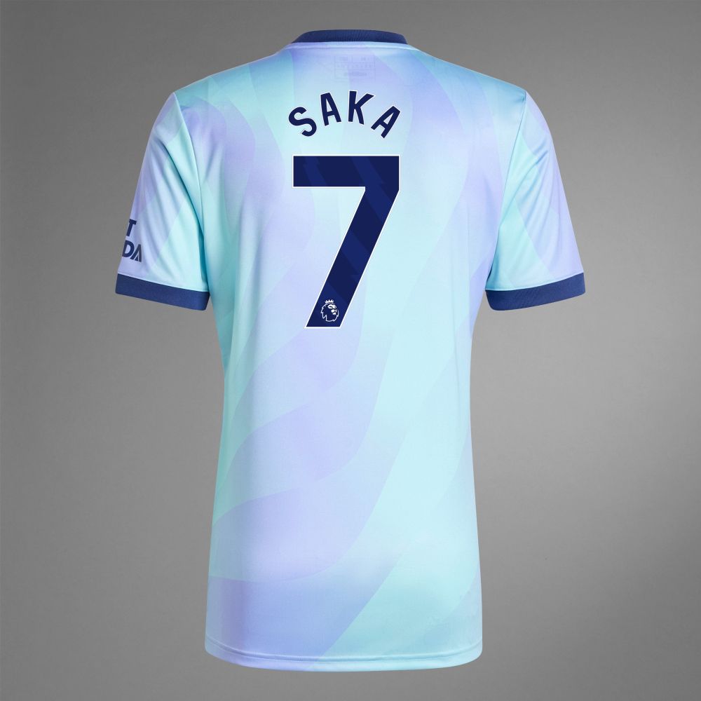 Back view of Saka 7 Arsenal Third Jersey