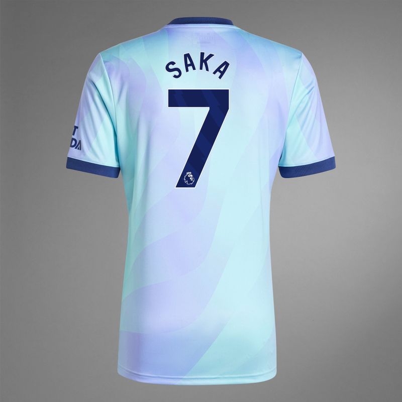 Back view of Saka 7 Arsenal Third Jersey
