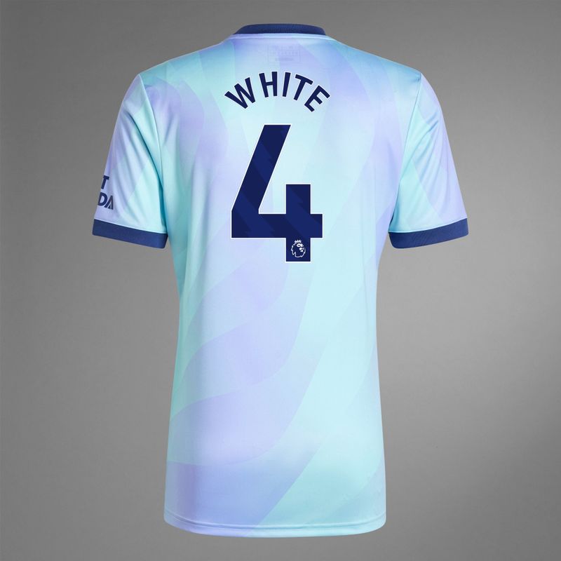 Back view of White 4 Arsenal Third Jersey