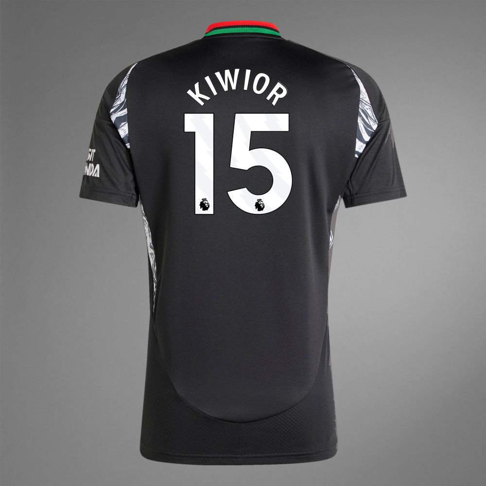 back view of Kiwior 15 Arsenal away Jersey