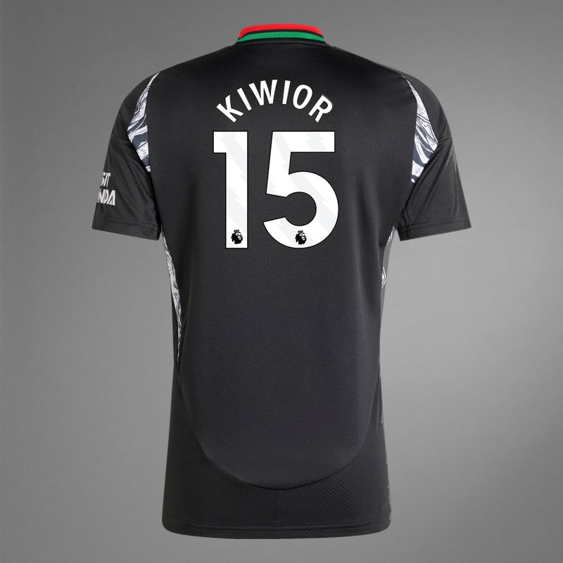 back view of Kiwior 15 Arsenal away Jersey