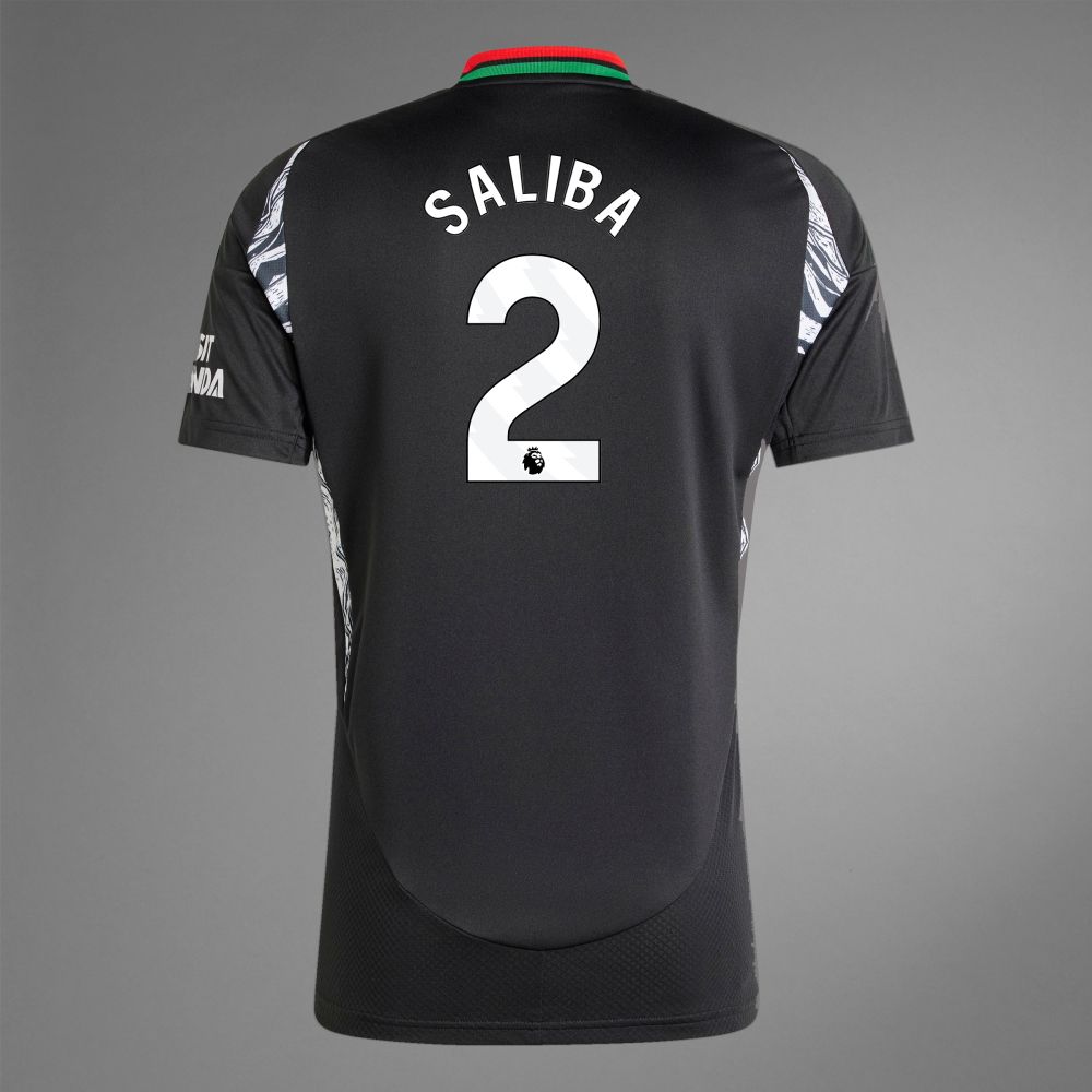 24-25 Arsenal Away SALIBA 2 Jersey back view of Saliba 2 Arsenal away Jersey