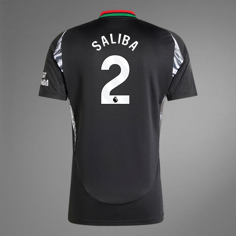 back view of Saliba 2 Arsenal away Jersey