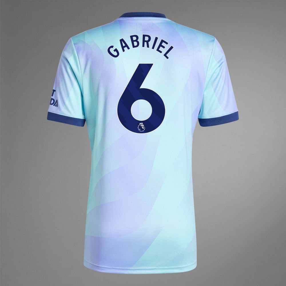 Back view of Gabriel 6 Arsenal Third Jersey