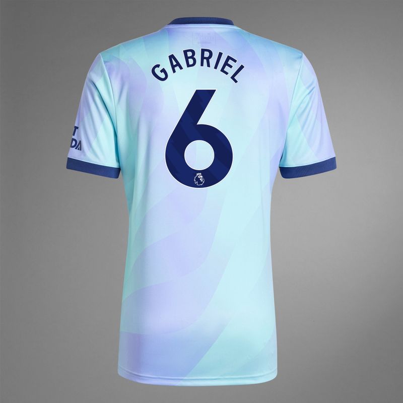 Back view of Gabriel 6 Arsenal Third Jersey