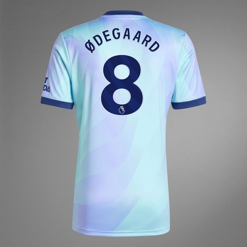 Back view of Odegaard 8 Arsenal Third Jersey