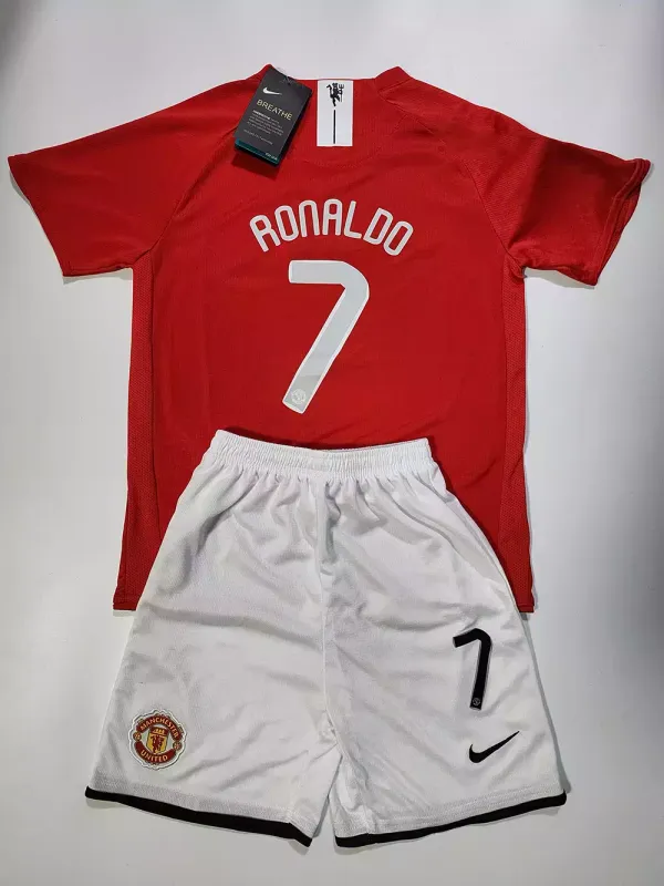 Manchester United Ronaldo #7 Home UCL Final Retro Kids Kit
