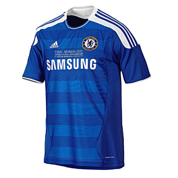 Front side view of  Ucl Final with CL Detail Chelsea Retro Jersey