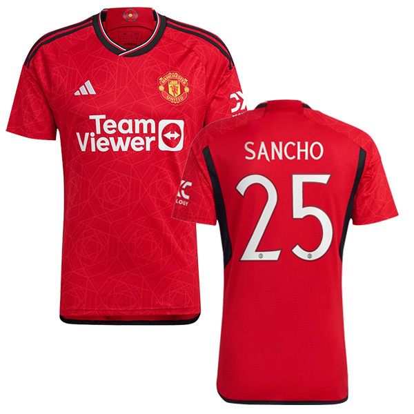 Front and Back view of Sancho 25 Manchester United Home Jersey