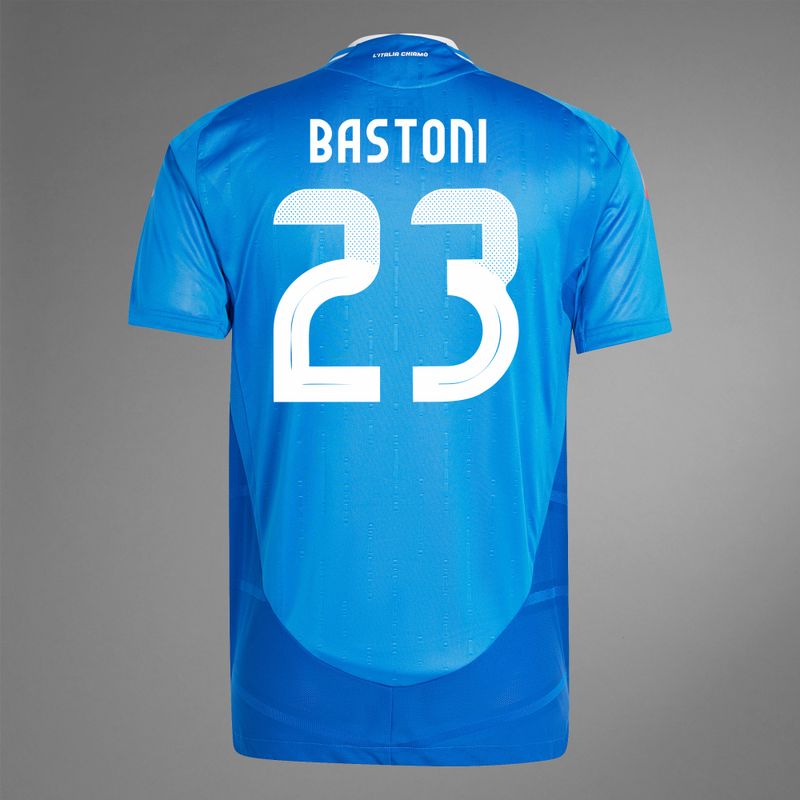 Back view of Bastoni 23 Italy Home Jersey (Player Version)