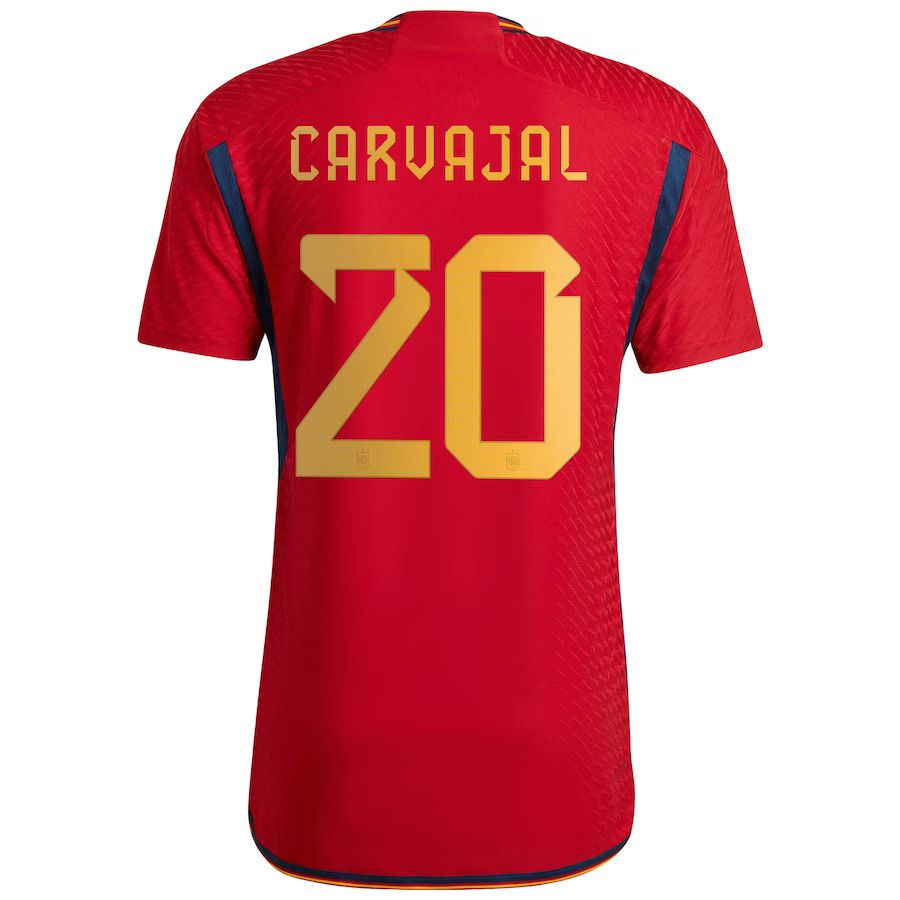Back view of Dani Carvajal 20 Spain Home Jersey