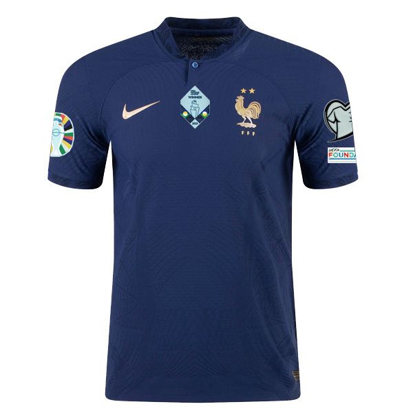 Front view of Euro 2024 Qualifying Badge France Home Jersey
