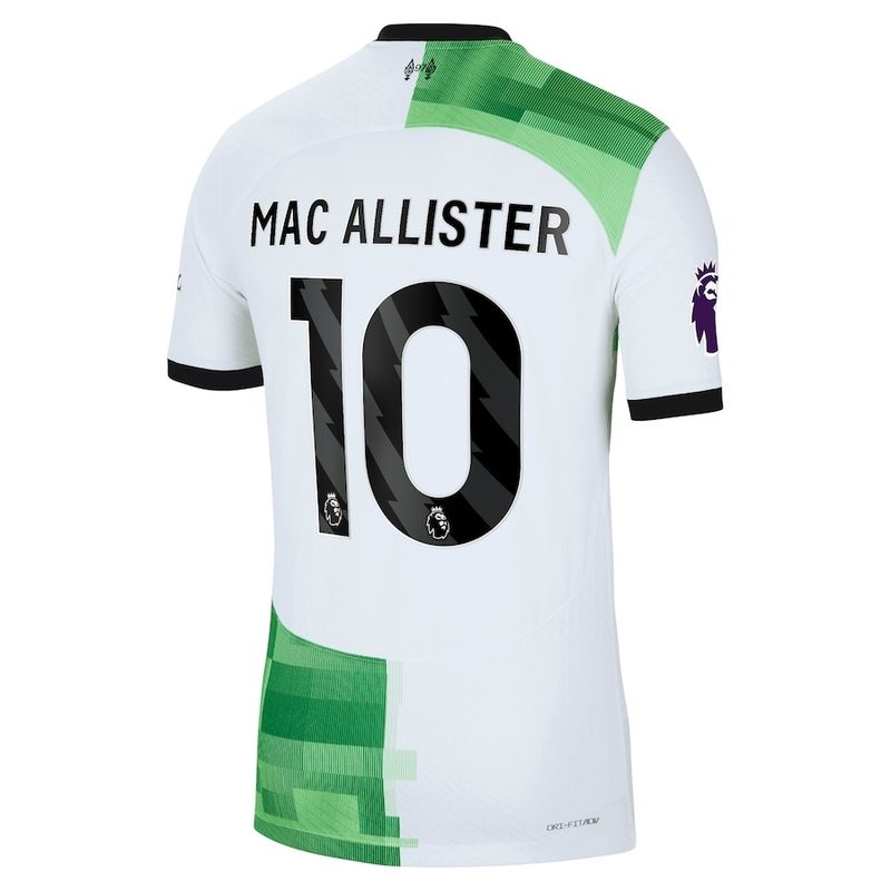 Side view of Mac Allister 10  Liverpool Away Jersey
