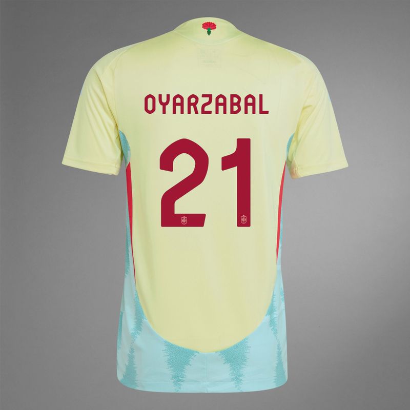Back view of Oyarzabal 21 Spain Away Jersey 