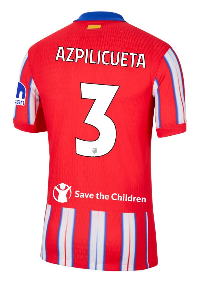24-25 Atletico Madrid Home AZPILICUETA 3 Champions League Jersey