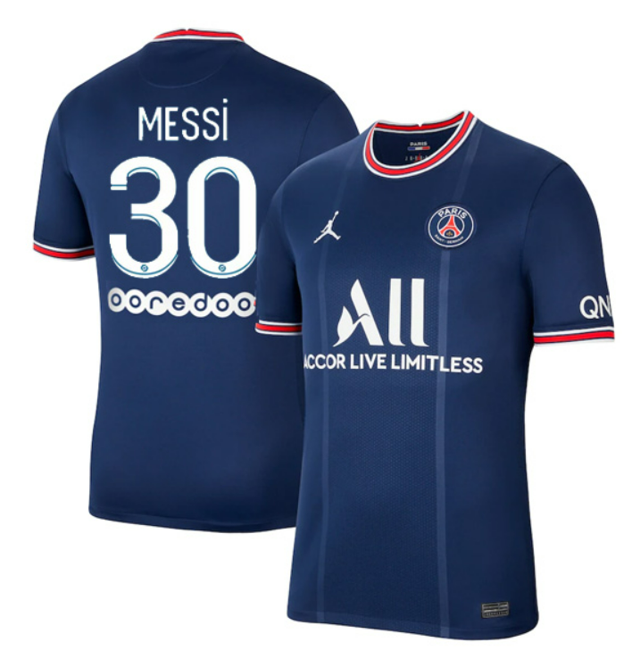 Front and back view of Messi 30 PSG Legaue 1 Home Jersey