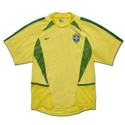 Front view of Brazil Home Retro Soccer Jersey Shirt