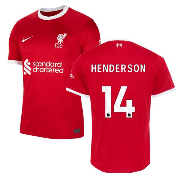 Front Side view and Back view of Henderson EPL 14 Liverpool Home Jersey
