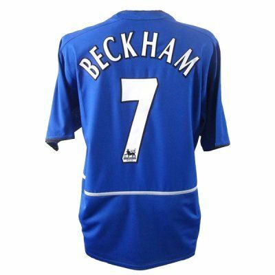 back view of Beckham 7 Manchester United Third League retro jersey