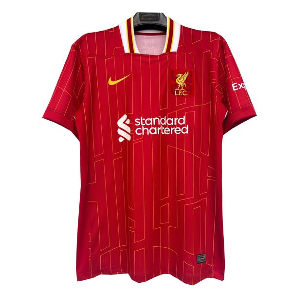 Front view of  standard Chartered Liverpool Home Jersey