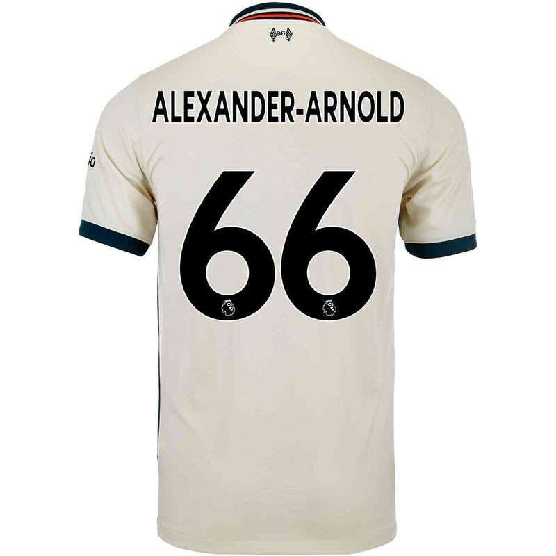 back view of White Alexander-Arnold 66 Liverpool  Trent Away Jersey