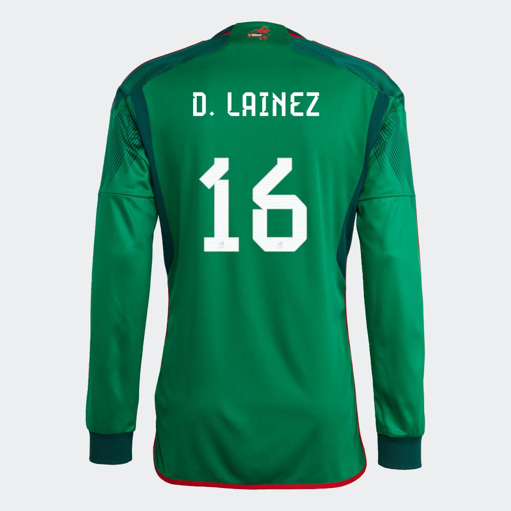 Mexico Diego Lainez 16 Home Long Sleeve Jersey 2022/2023