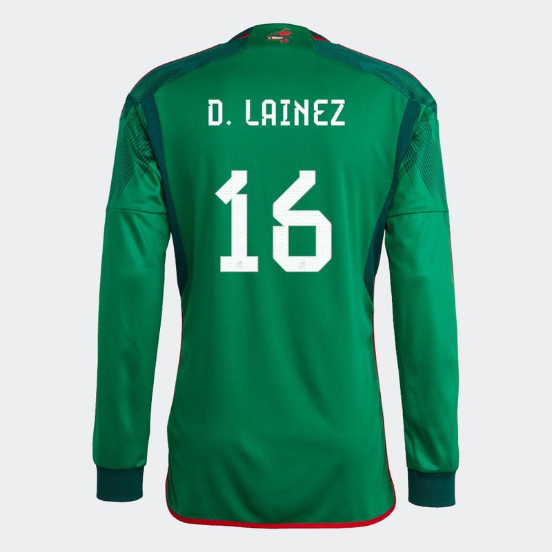 Mexico Diego Lainez 16 Home Long Sleeve Jersey 2022/2023