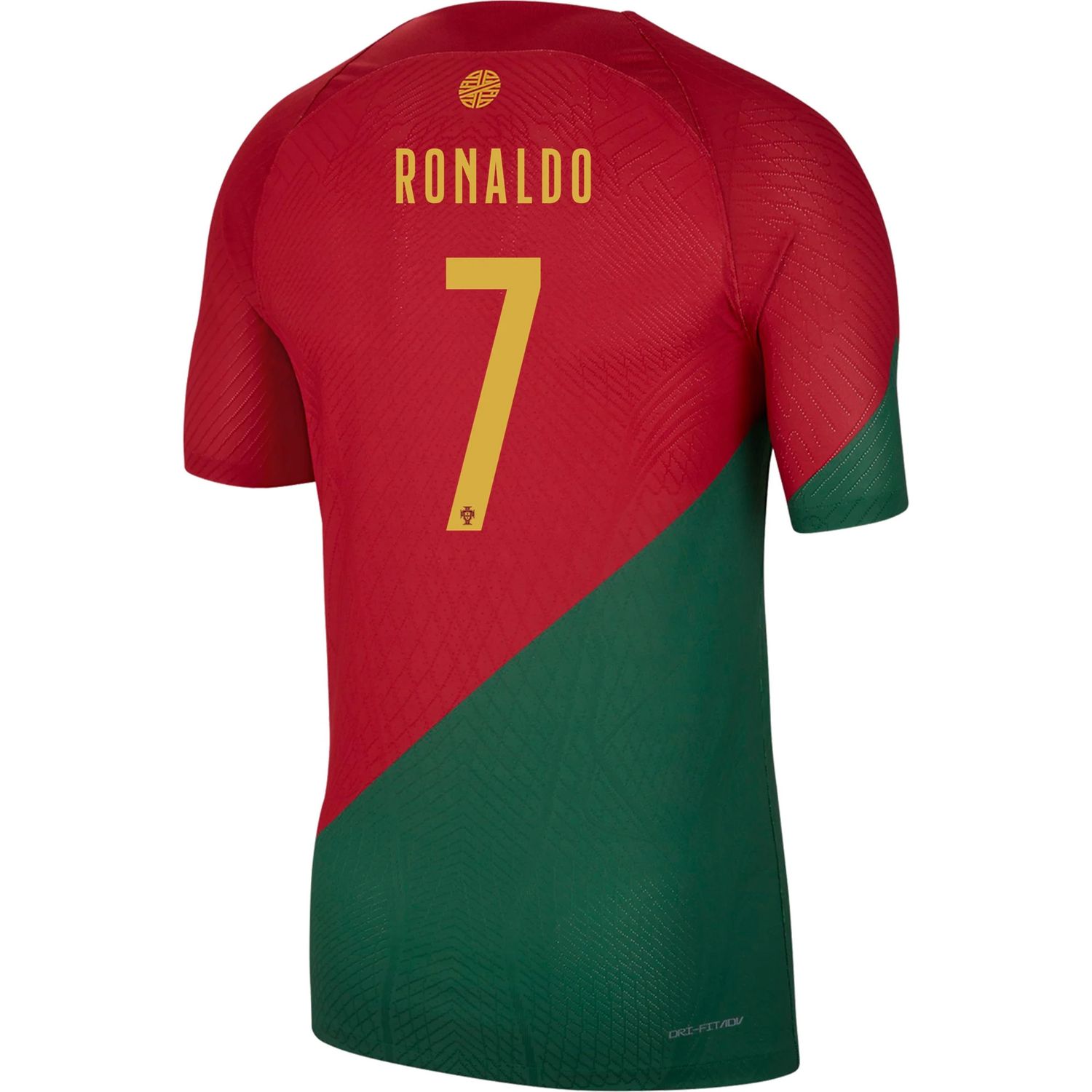 Back side view of Cristiano Ronaldo 7 Portugal World Cup home jersey