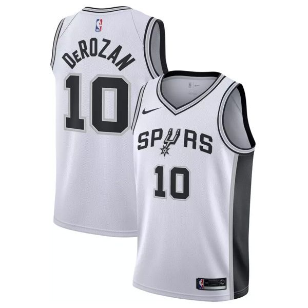 Men's San Antonio Spurs DeMar DeRozan #10 White Swingman Jersey