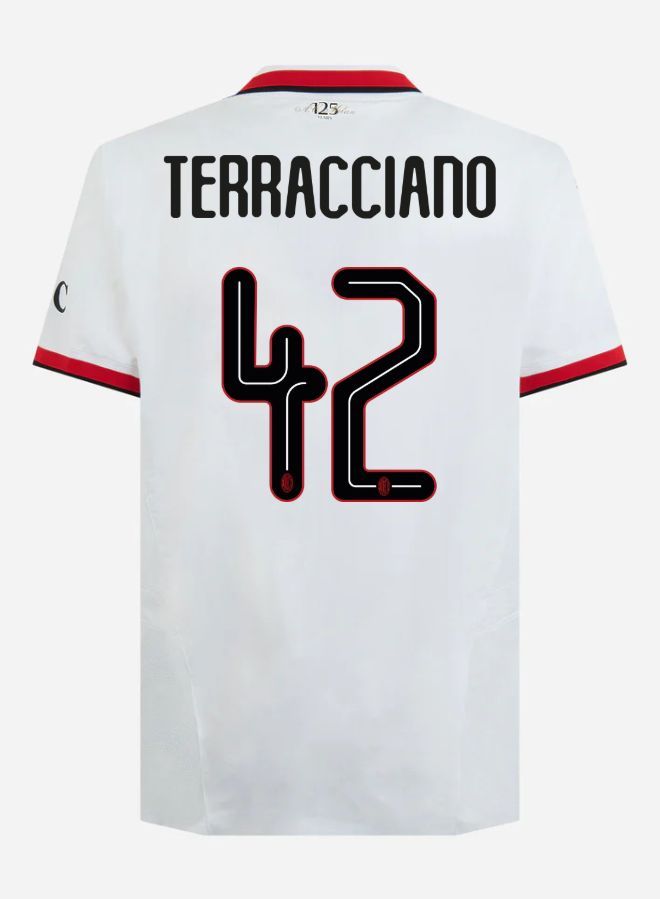 24-25 AC Milan Away Terracciano 42 Champions League Jersey (Player Version)