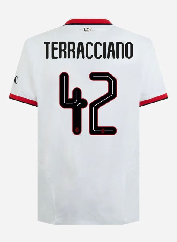 24-25 AC Milan Away Terracciano 42 Champions League Jersey (Player Version)