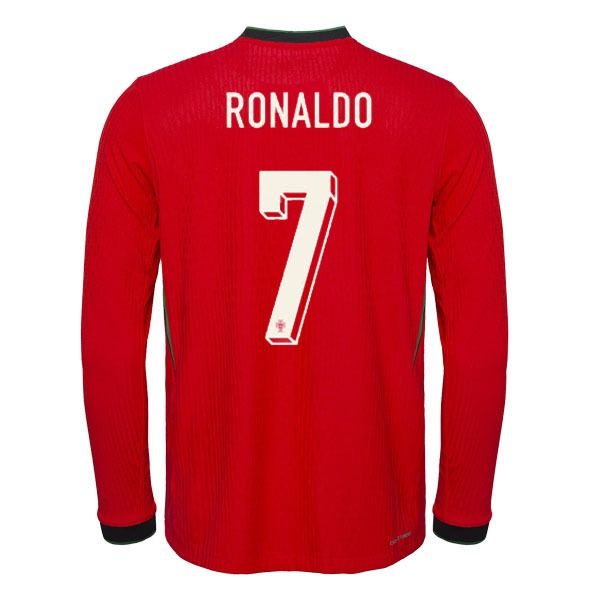 2024 Portugal Home Ronaldo 7 Long Sleeve Jersey (Player Version)