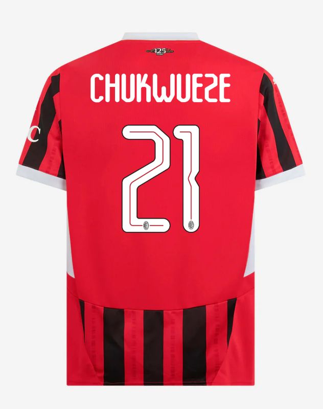 24-25 AC Milan Home 21 Chukwueze Champions League Jersey