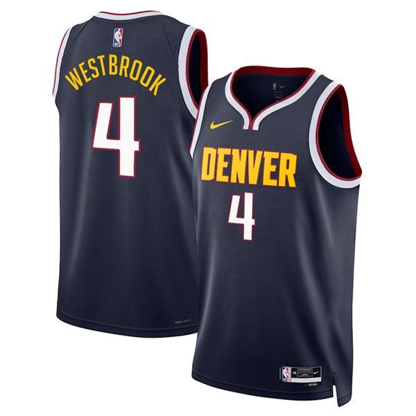 23-24 Denver Nuggets Navy Swingman Association Jersey Russell Westbrook 4