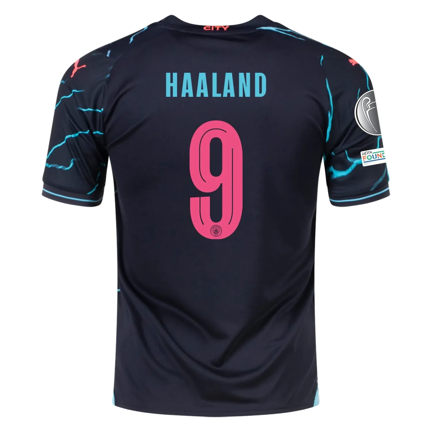 Manchester City Erling Haaland Third Jersey 2023/2024 With Champions League Patches