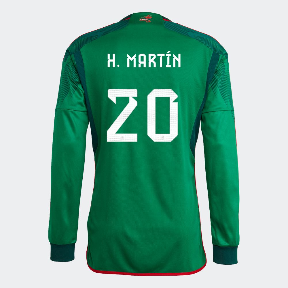 Mexico Henry Martín 20 Home Long Sleeve Jersey 2022/2023