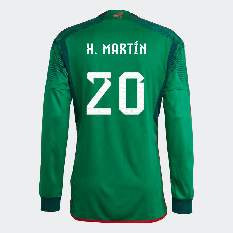 Mexico Henry Martín 20 Home Long Sleeve Jersey 2022/2023