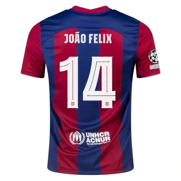 Barcelona João Félix Home Jersey 2023/2024 With Champions League Patches