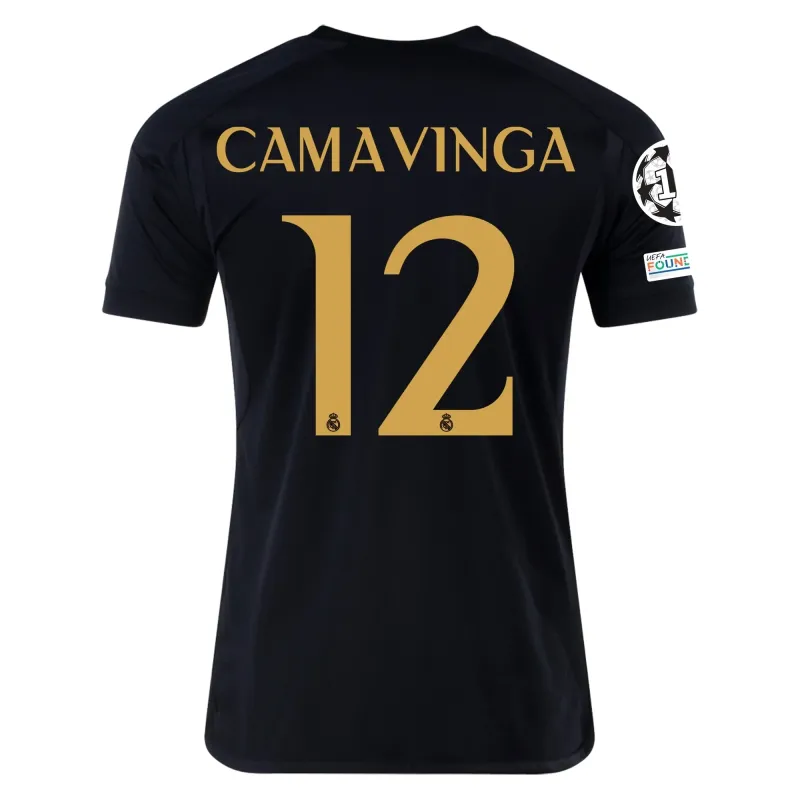 Real Madrid Eduardo Camavinga Third Jersey 2023/2024 With Champions League + Club World Cup Patches