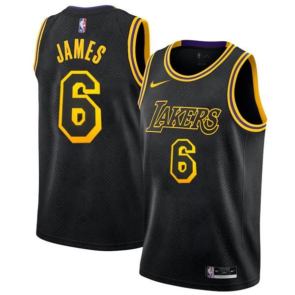 Los Angeles Lakers Black Mamba City Swingman Jersey LeBron James 6